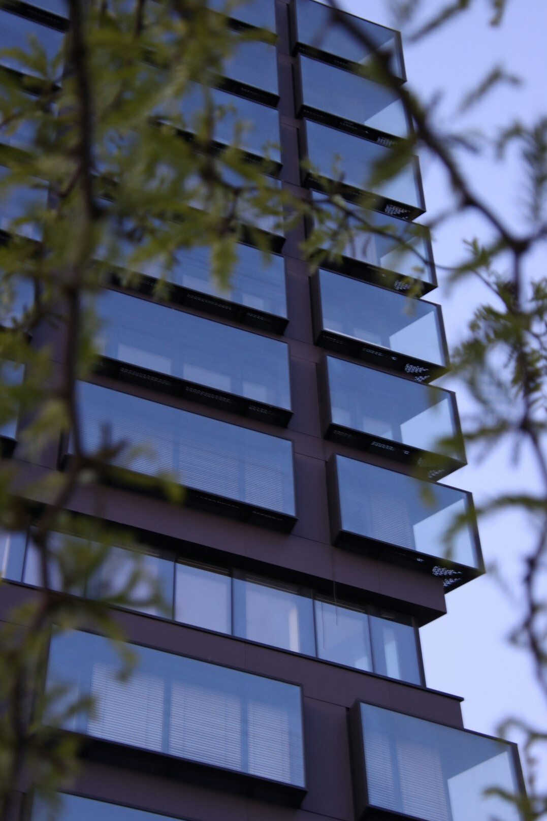 Modern glass office building facade in a German city